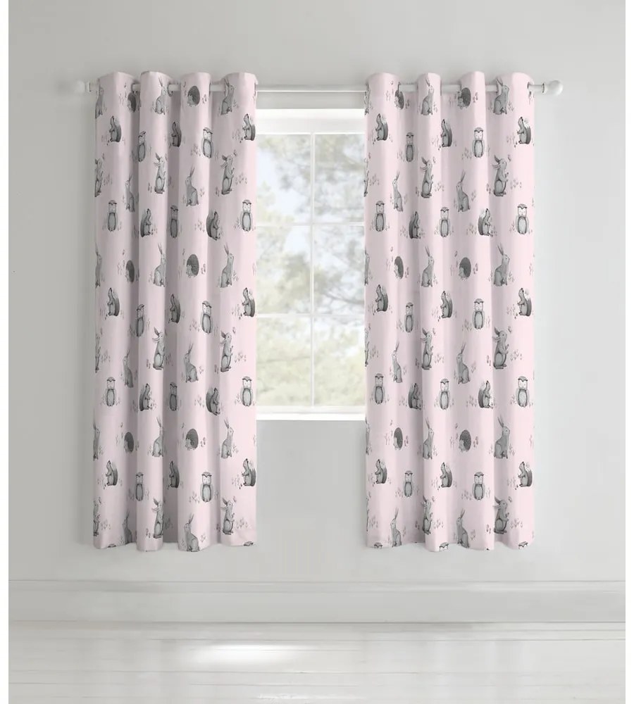 Set 2 draperii pentru camera copiilor Catherine Lansfield Woodland Friends, 168 x 183 cm