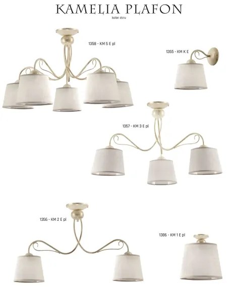 KAMELIA KM 2 PE - Plafoniera 2xE27/60W/230V