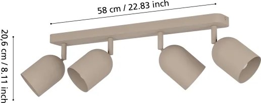 Eglo 44164 - Corp de iluminat cu spoturi TILSTON 4xE14/40W/230V bej
