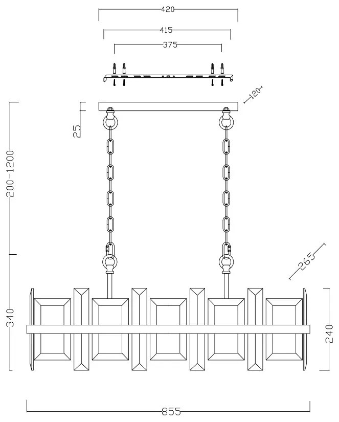 Candelabru elegant design modern Cerezo, 85x26cm MY-MOD201PL-08N