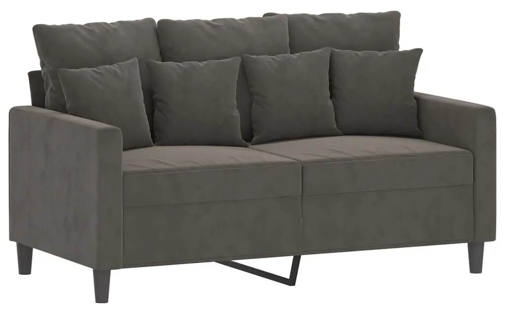 348866 vidaXL Canapea cu 2 locuri, gri închis, 120 cm, catifea