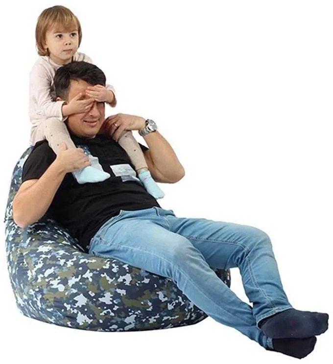 Fotoliu Nirvana Hobbit Pufrelax, Material Impermeabil - Camuflaj Fortele Aeriene