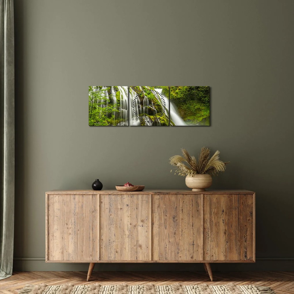 Tablou - Cascada, Wind River Valley (cu ceas) (90x30 cm)