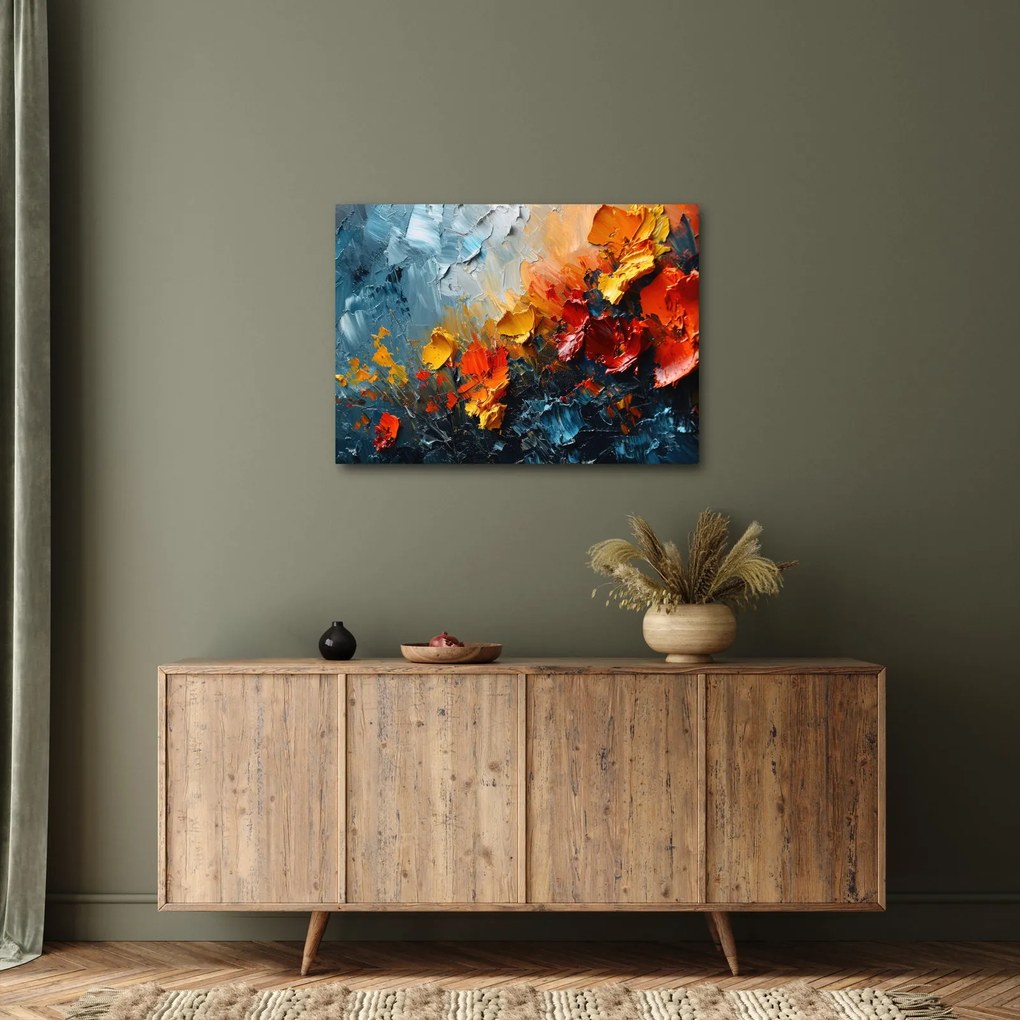 Tablou - Pictură abstractă de flori III. (70x50 cm)