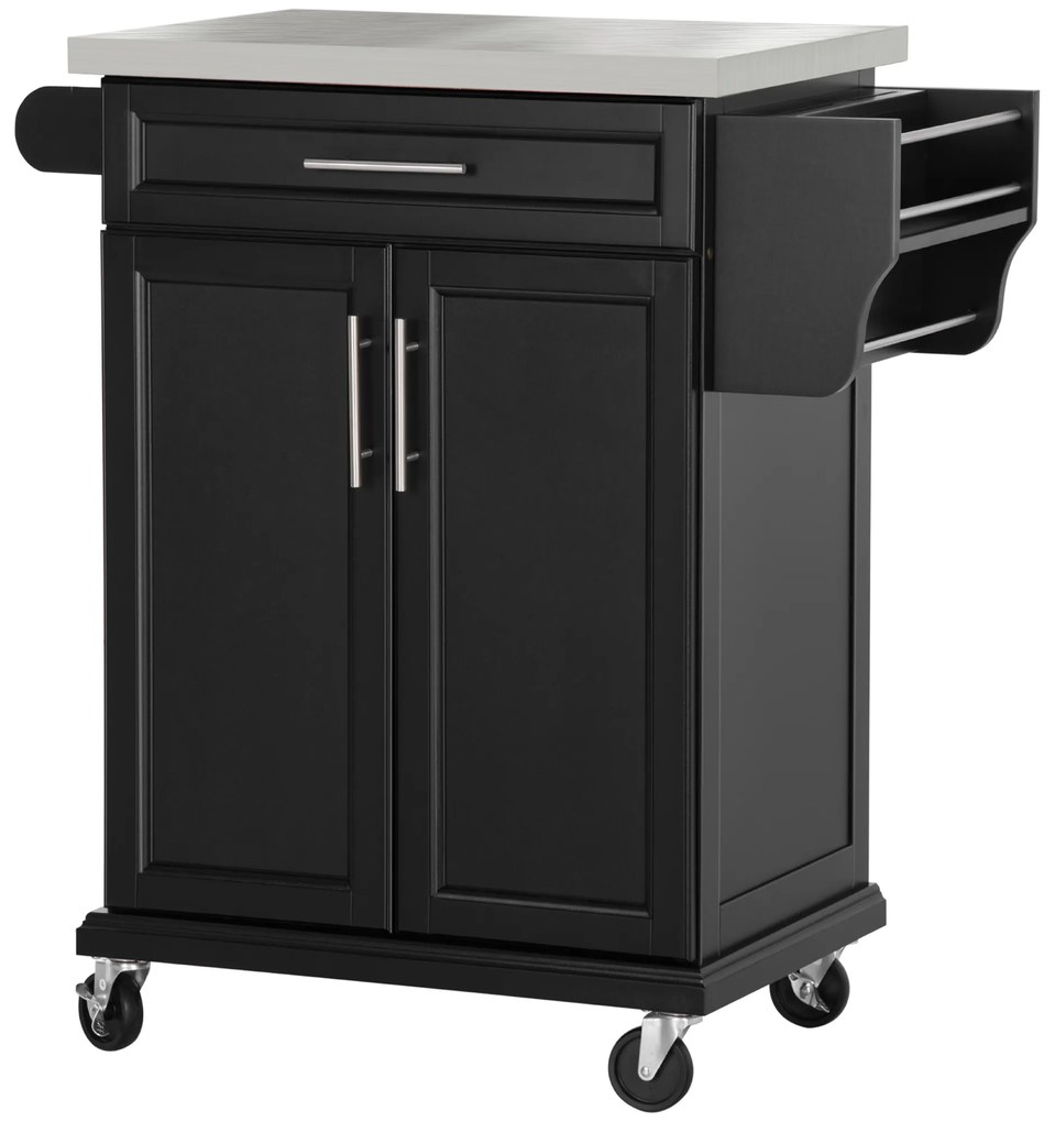 HOMCOM carrello cucina Nero 83.5 × 45.7 × 90.5cm