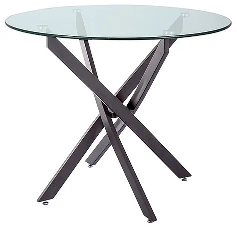 Masa rotunda Agis transparent/negru mat ø90/h72 cm