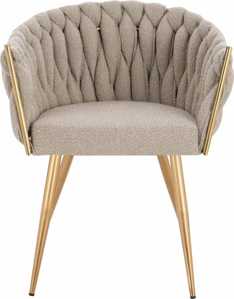 HR750 Scaun cu picioare Aurie Latte din Boucle