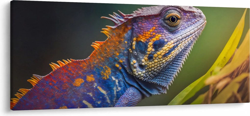 Tablou - Iguana colorată (120x50 cm)