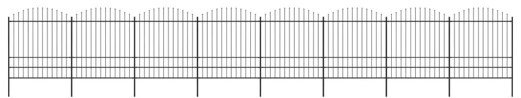 vidaXL Gard de grădină cu vârf tip suliță din oțel 1426x200 cm, negru