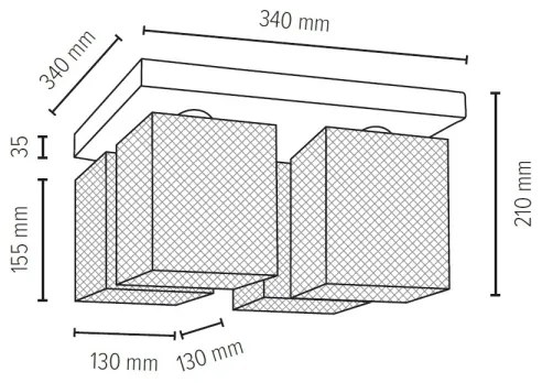 Plafonieră Spot-Light 8175460 NORMAN WOOD 4xE27/25W/230V