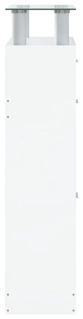 Pantofar, alb extralucios, 63x24x104 cm, lemn prelucrat