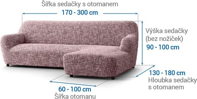 Gaico Huse cu două elastice GRAFITI NOU castaniu canapea cu otoman dreapta (l. 170 - 300 cm)