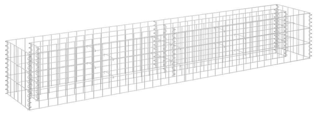 Strat inaltat gabion, 180 x 30 x 30 cm, otel galvanizat 1, 180 x 30 x 30 cm
