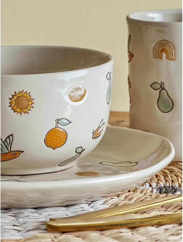 Set de veselă pentru copii 3 buc. din gresie Agnes – Bloomingville Mini