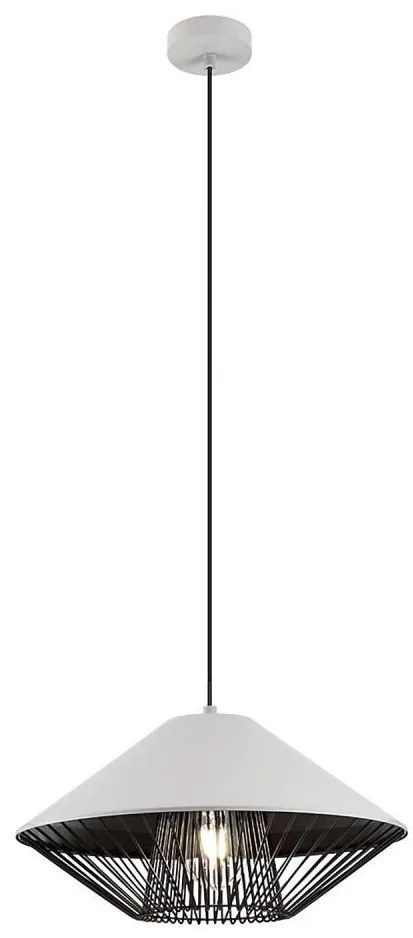 Redo 01-3004 - Lustră suspendată pe cablu GRILL 1xE27/42W/230V, Ø 39,6 cm, negru/alb