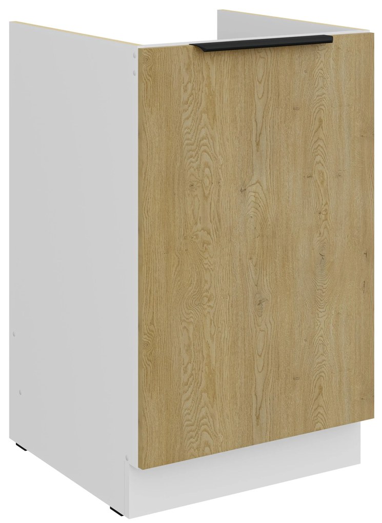 Dulap inferior de bucătărie pod drez Carminia 50 ZL 1F BB (stejar cremona + alb). 1128047