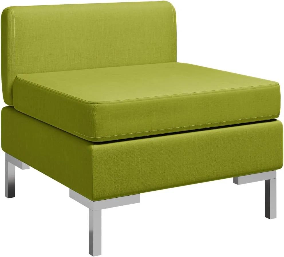 Canapea de mijloc modulara cu perna, verde, material textil