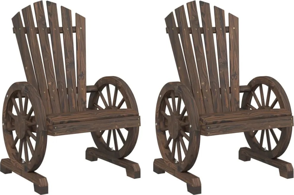 vidaXL Scaune de grădină Adirondack, 2 buc., lemn masiv de brad