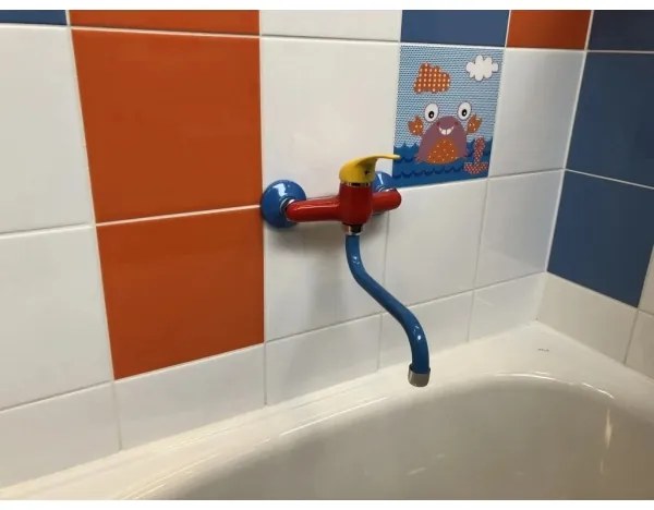 RAV Slezák SAJ001.5/21 - Baterie pentru lavoar JUNIOR roșie/albastră/galbenă