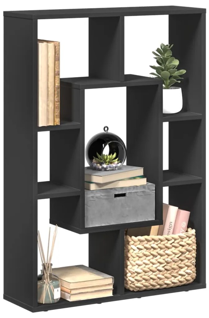 vidaXL Bibliotecă, negru, 63x20x90 cm, lemn prelucrat