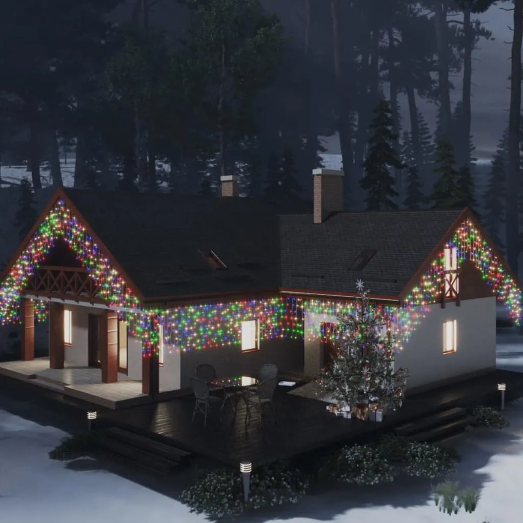 vidaXL Lumini de perdea tip gheață 400 LED-uri colorate 8 funcții 10 m