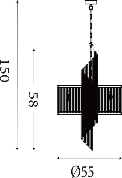 Searchlight 11600-6GO - Lustru cu lanț LARA, 6 x E14, 60 W, 230 V