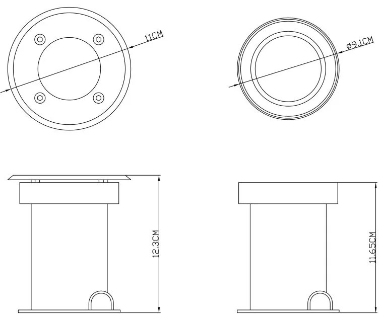 Spot incastrabil de exterior din otel inoxidabil GU10 si protectie IP67 rotund STYLE II 31100 GL