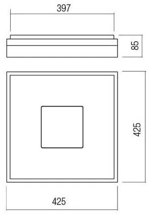 Redo 01-1998 - Plafonieră LED dimabilă MAYA LED/42W/230V 42,5x42,5 cm, aurie