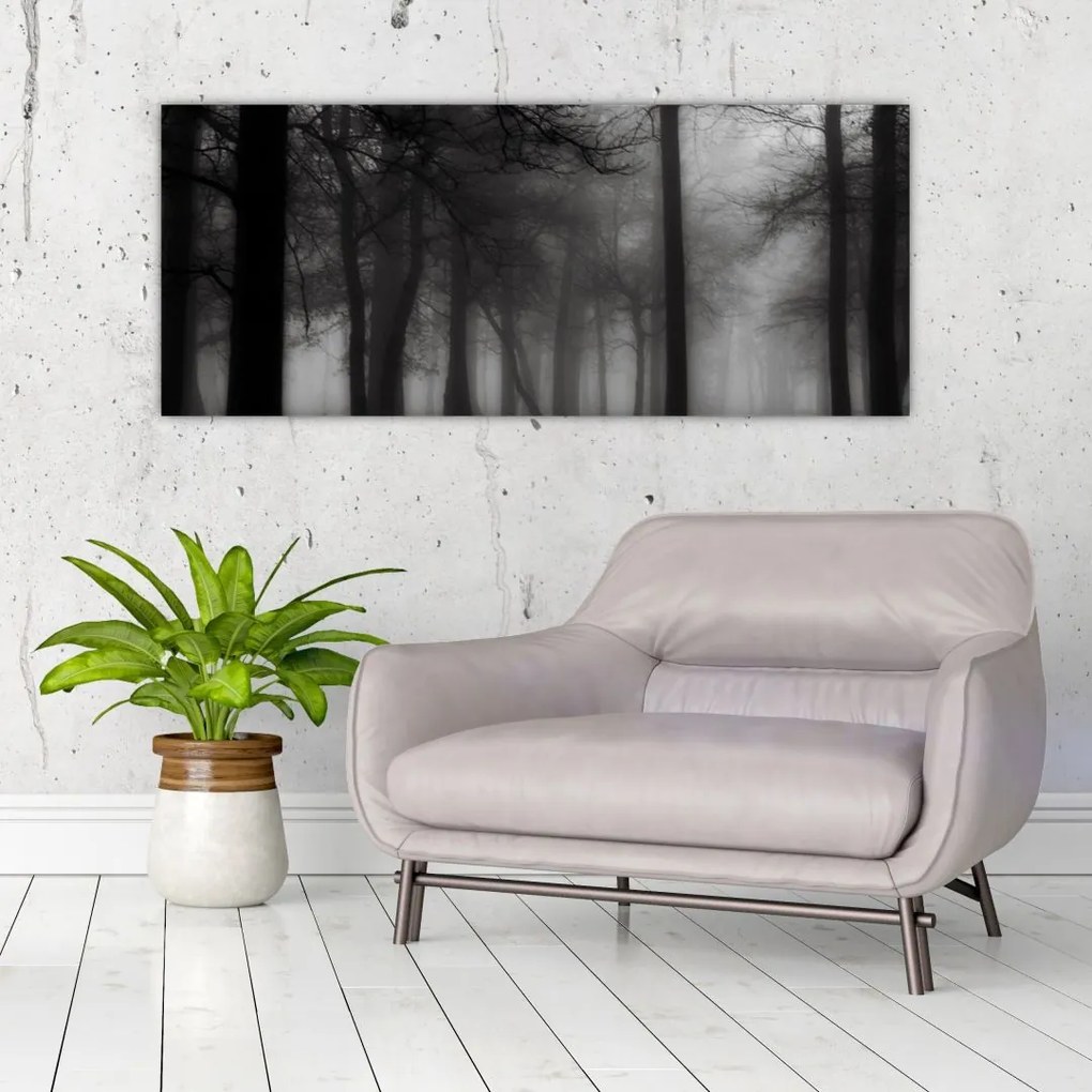 Tablou - Pădure în ceață (120x50 cm)