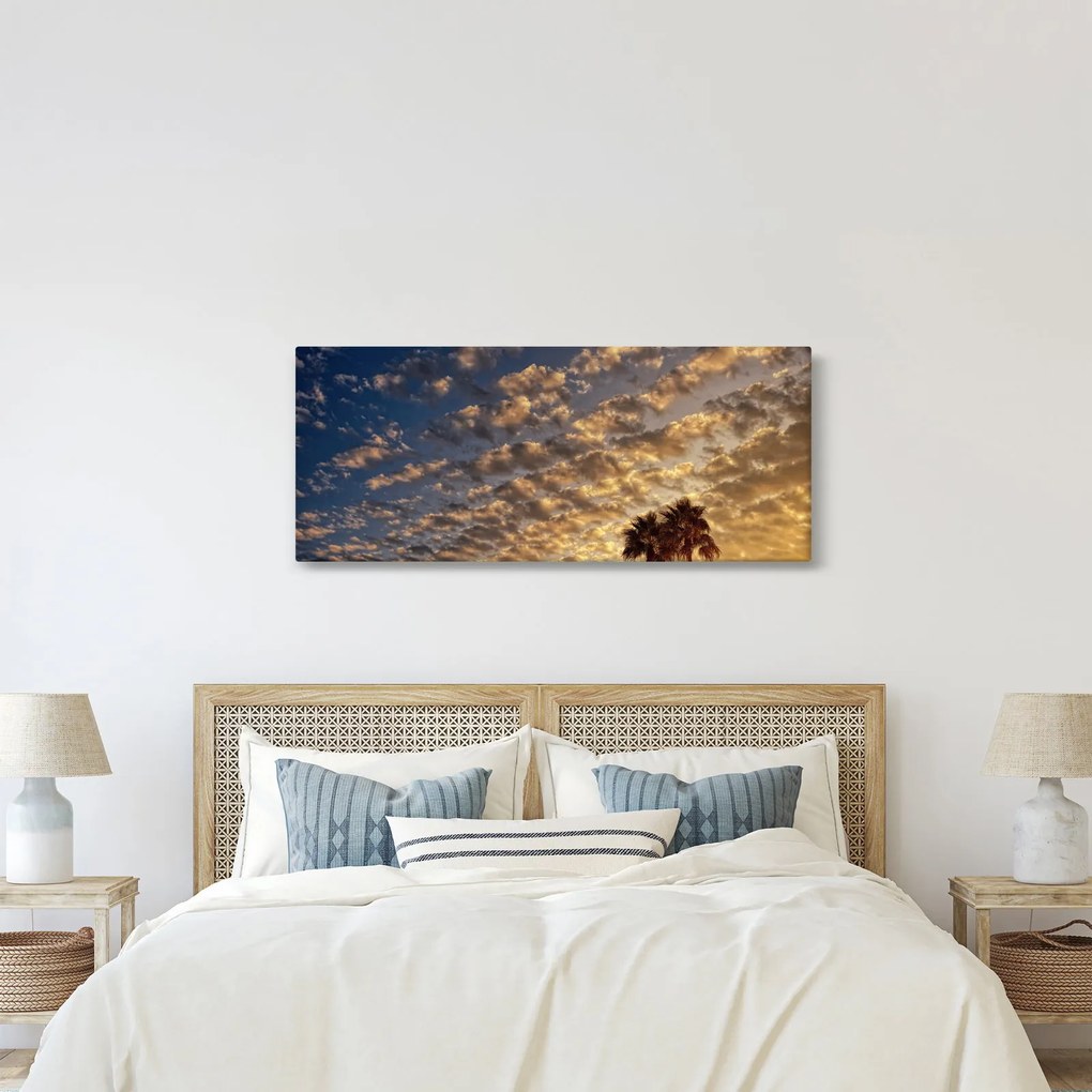 Tablou - Palmieri între nori (120x50 cm)