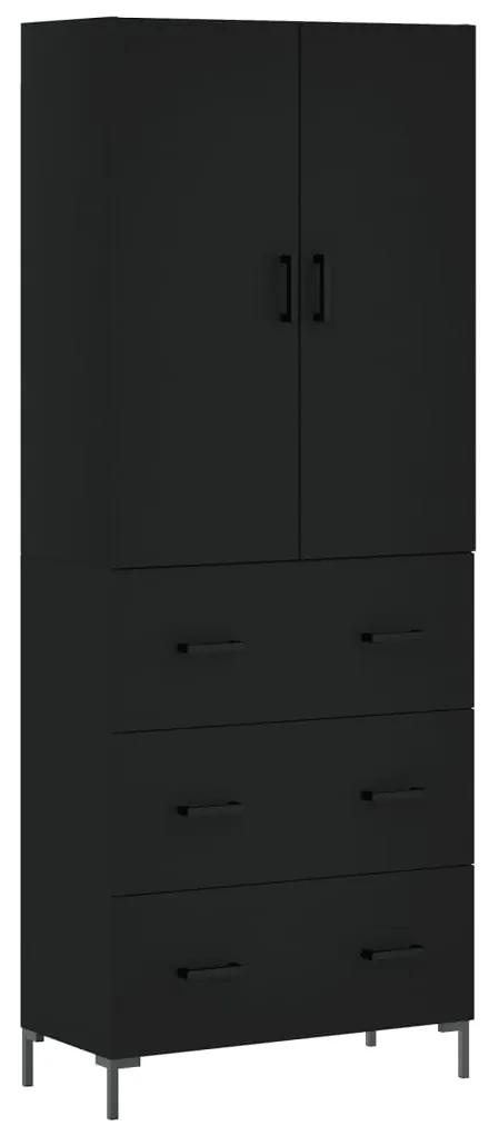 3195844 vidaXL Dulap înalt, negru, 69,5x34x180 cm, lemn compozit