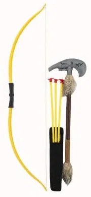 Arc indian 70cm + 3 săgeți cu ventuze + plastic