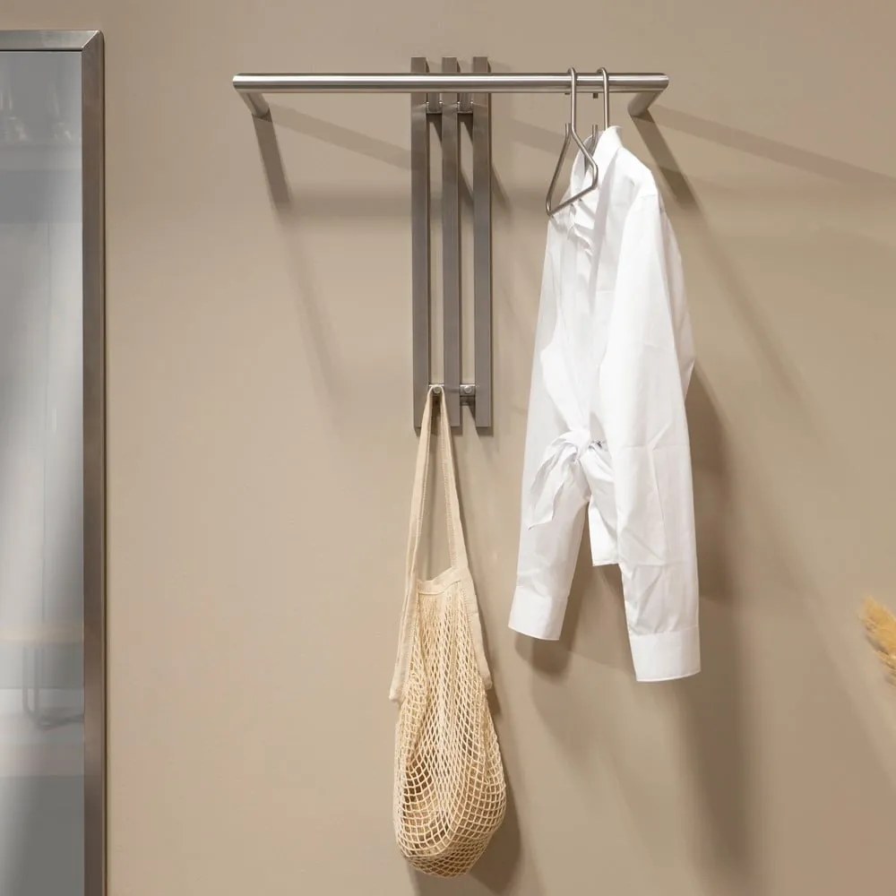 Cuier de perete argintiu din metal 65 cm Senza – Spinder Design