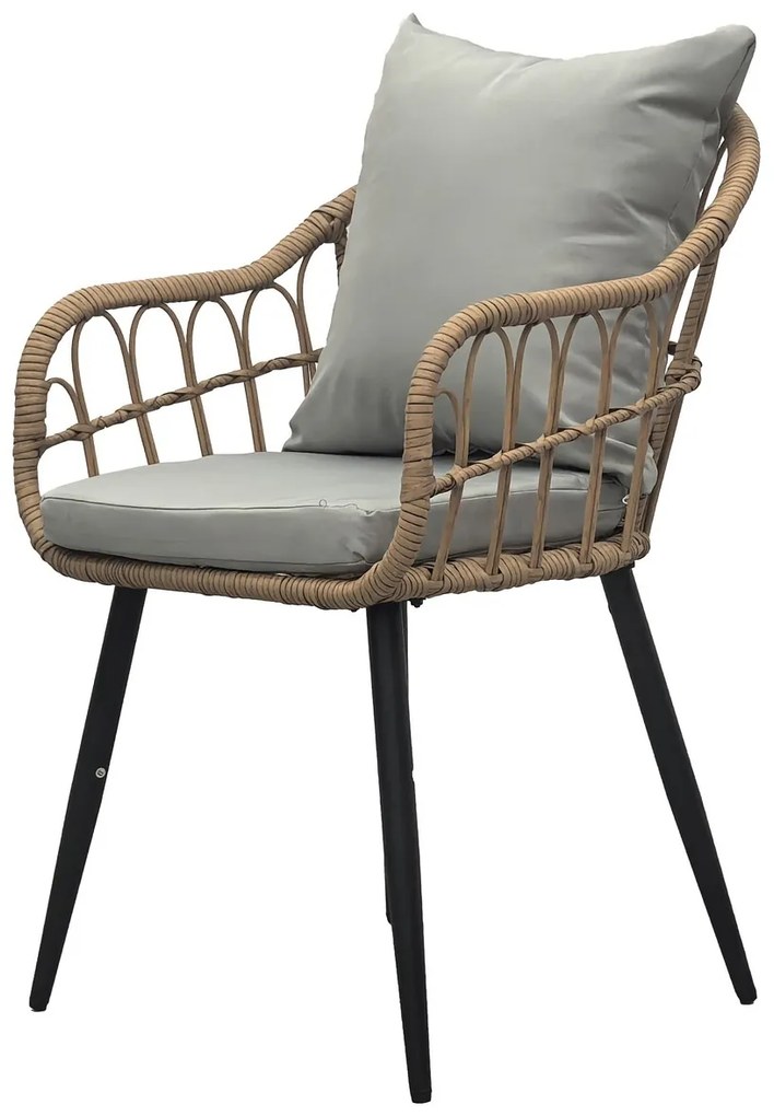 Autronic Scaun de gradina, metal, polyrattan, natural , AZ-F1406 NAT