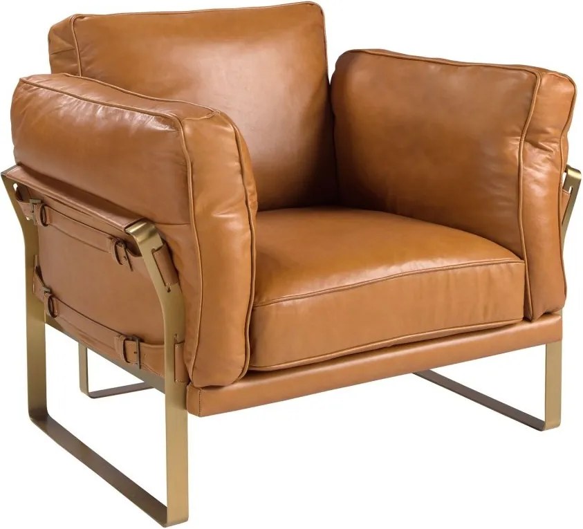 Fotoliu LUX design italian Cowhide camel