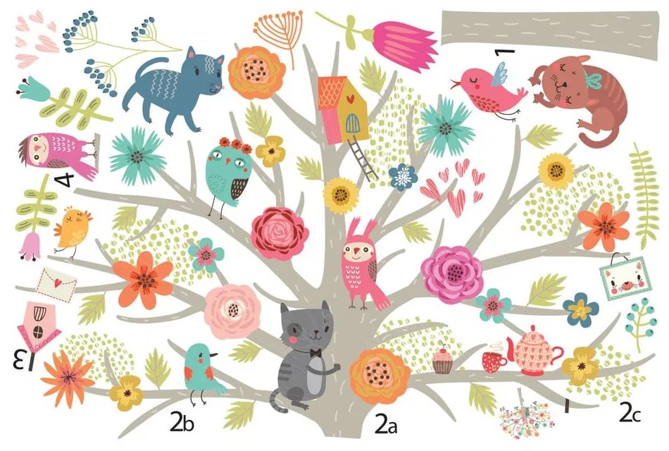 Set autocolante de perete pentru camera copiilor Ambiance Scandinavian Tree