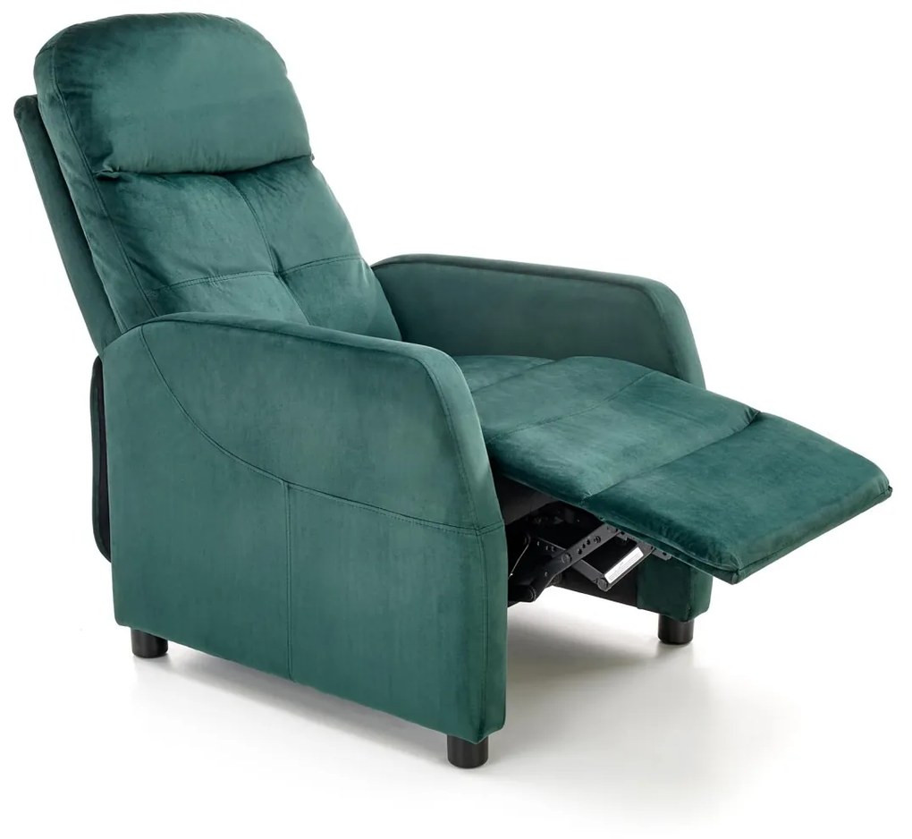Fotoliu recliner Felipe 2 velvet verde H103 cm