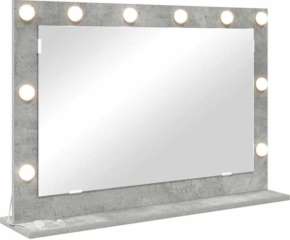 vidaXL Oglindă de toaletă Dreptunghiular Gri din beton 80 x 55 x 18 cm