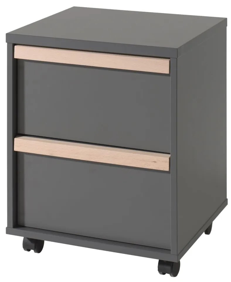 442728 Vipack Dulap mobil „London”, 2 sertare, antracit, lemn