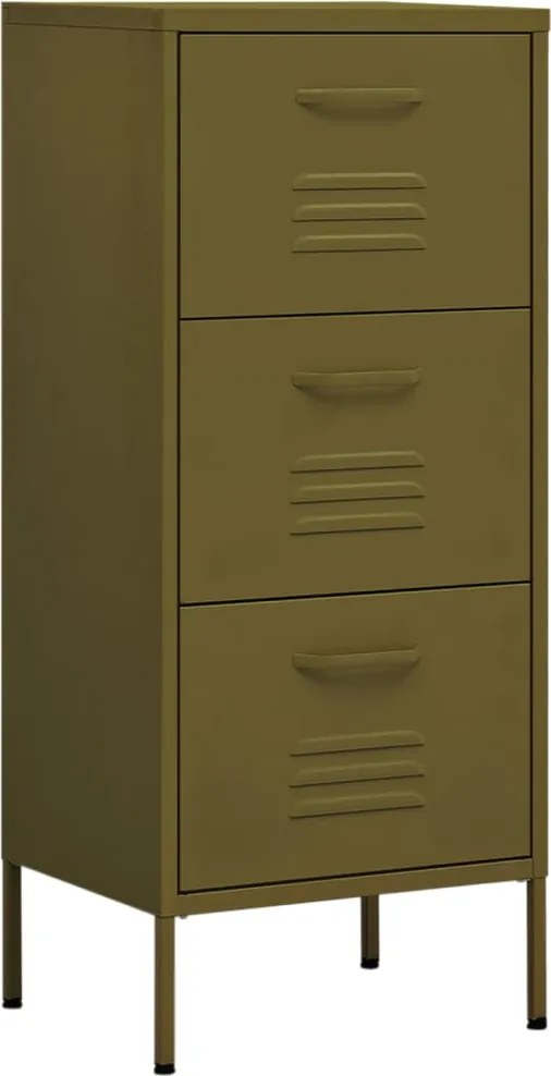 vidaXL Dulap de depozitare, verde măsliniu, 42,5x35x101,5 cm, oțel