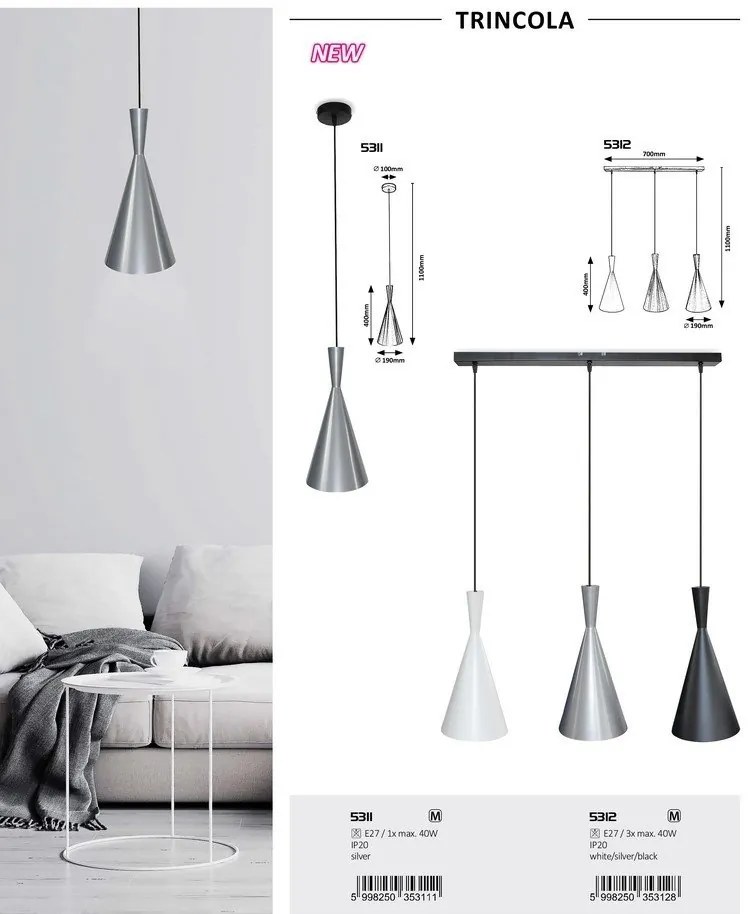 Pendul design industrial Trincola negru