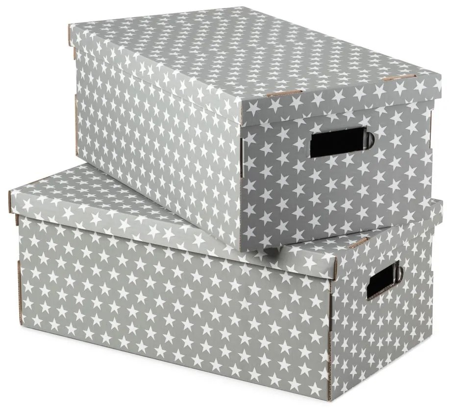 Cutii de depozitare 2 buc. din hârtie cu capac Stars - Compactor