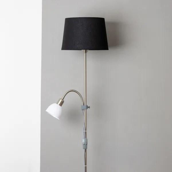 Brilagi - Lampă de podea CERIA 2 în 1, 1xE27/100W/230V + 1xE14/25W, crom mat/negru