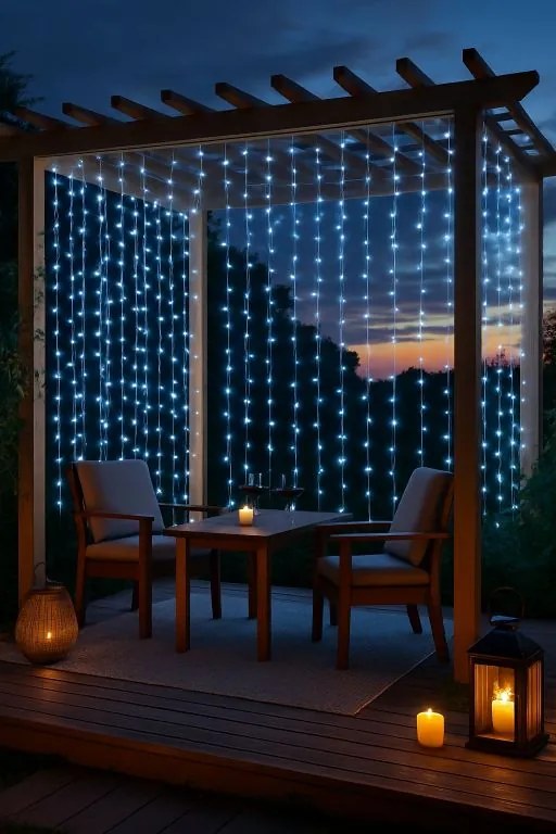 Perdea luminoasă de Crăciun - 3x3 m, 300 LED, alb rece