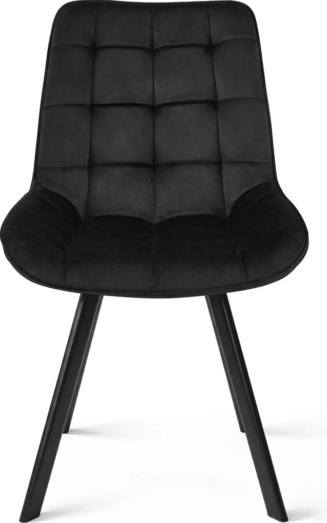 Scaun de dining SORIA VELVET cu picioare negre, neagra