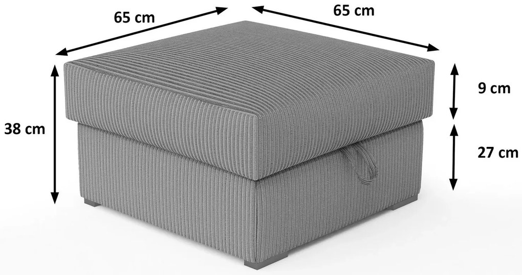 Taburet SMART COSARO cu spatiu de depozitare bej deschis 65x65 cm