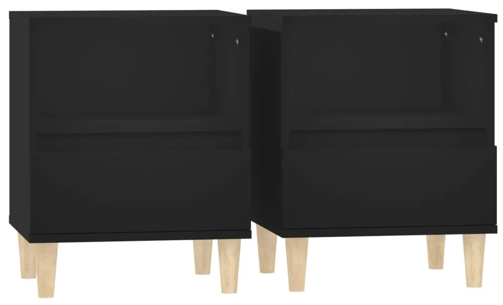 Noptiere, 2 buc., negru, 40x35x50 cm 2, Negru