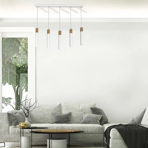 Lustră pe cablu SOLO 5xGU10/MR11/40W/230V alb