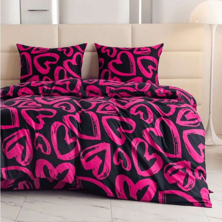 Lenjerie de pat din microfibra AMORYS roz Dimensiune lenjerie de pat: 2 buc 70 x 80 cm | 160 x 200 cm