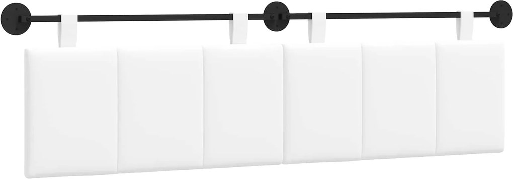 vidaXL Cap de pat suspendat Pe perete Alb 190 x 55 x 5 cm țesătură